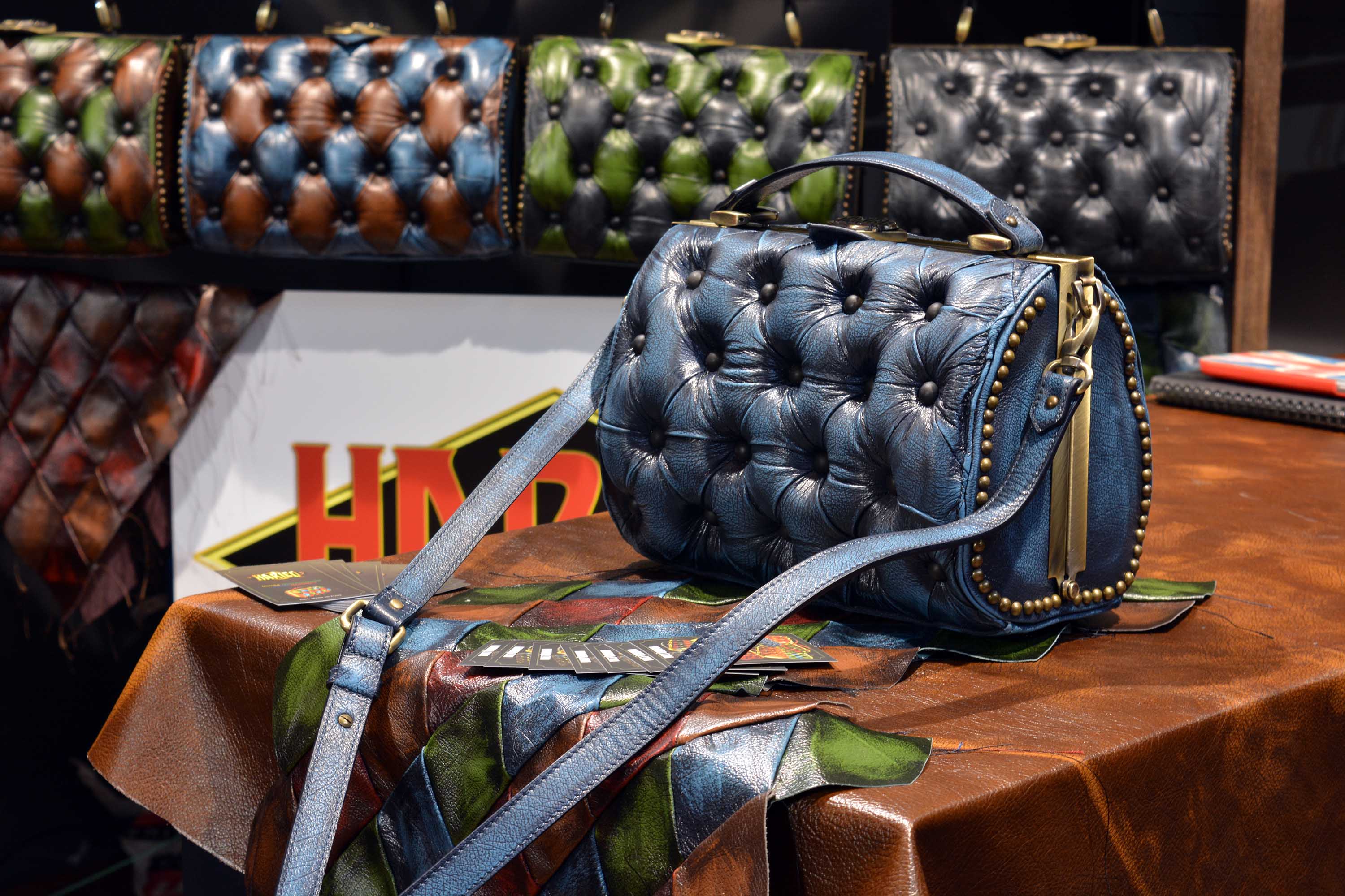 blue bag leather harleq