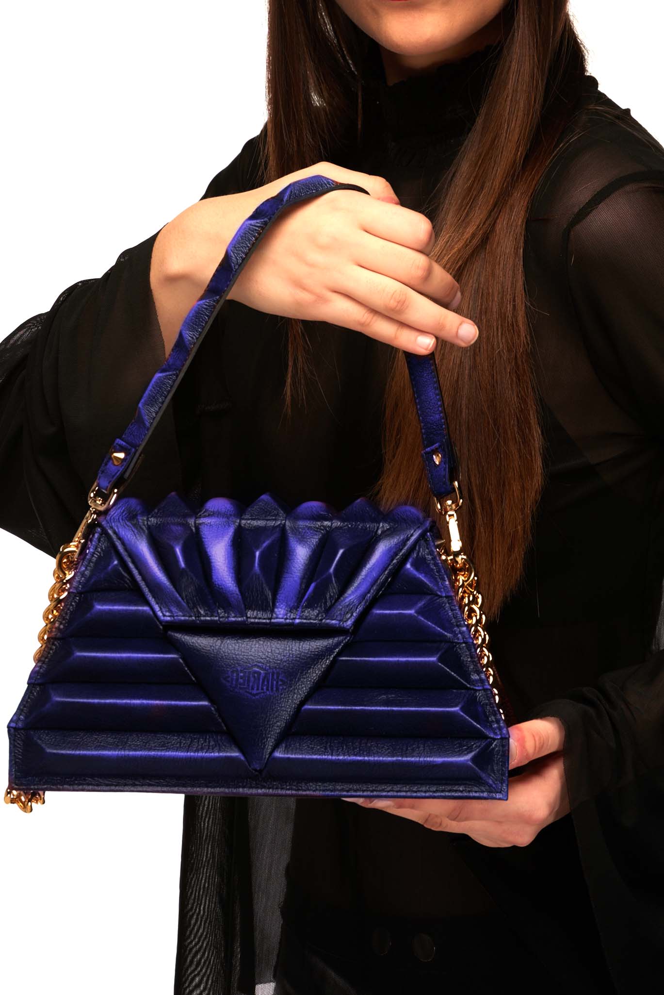 Harleq spinx pochette blue leather