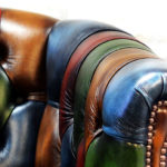 patchwork leather chair multicoloured byron harleq