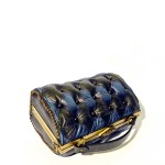 black blue leather handbag