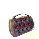 blue red harleq bag leather