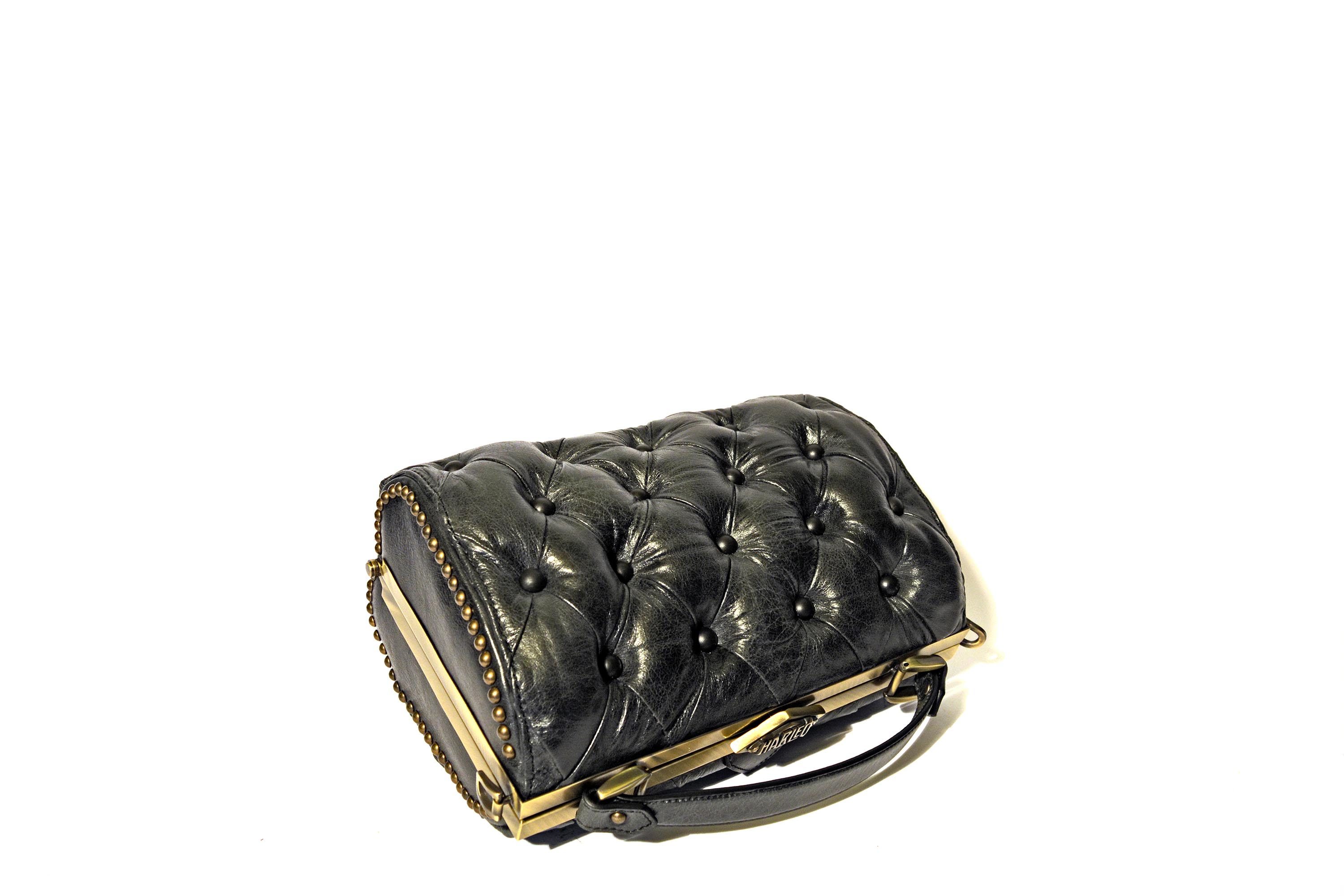 borsa nera vintage leather handbag
