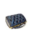 borsa pelle blu vintage