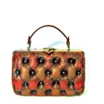 harleq bag brown red leathers