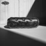 cylinder chesterfield cushion leather luxury handmade in italy black