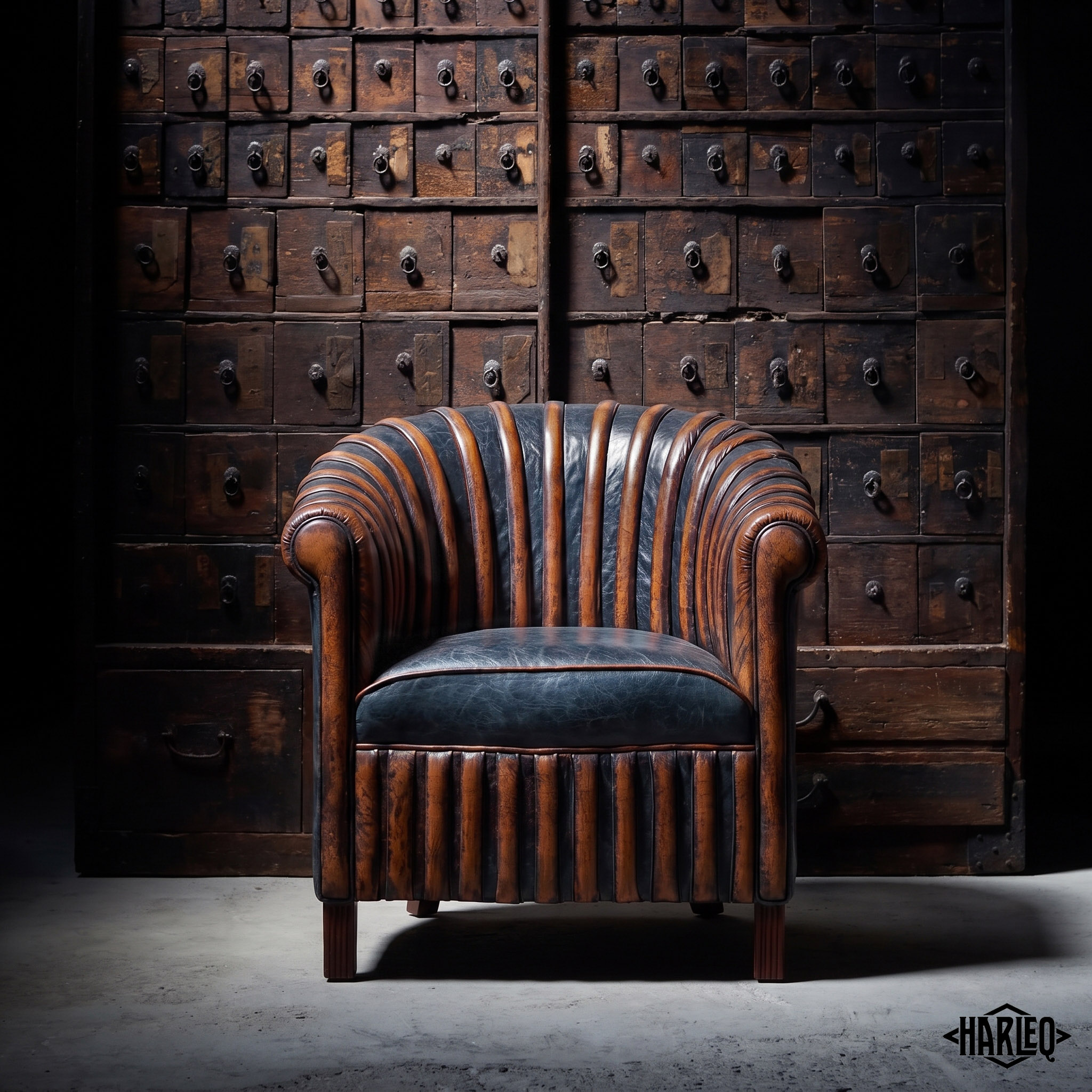 design chair modern leathers harleq spine tubes patchwork