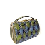 green blue vintage handbag