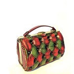 green red vintage handbag