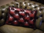 Chesterfield Leather Cushions Deep Buttoned Style Handmade Pillows