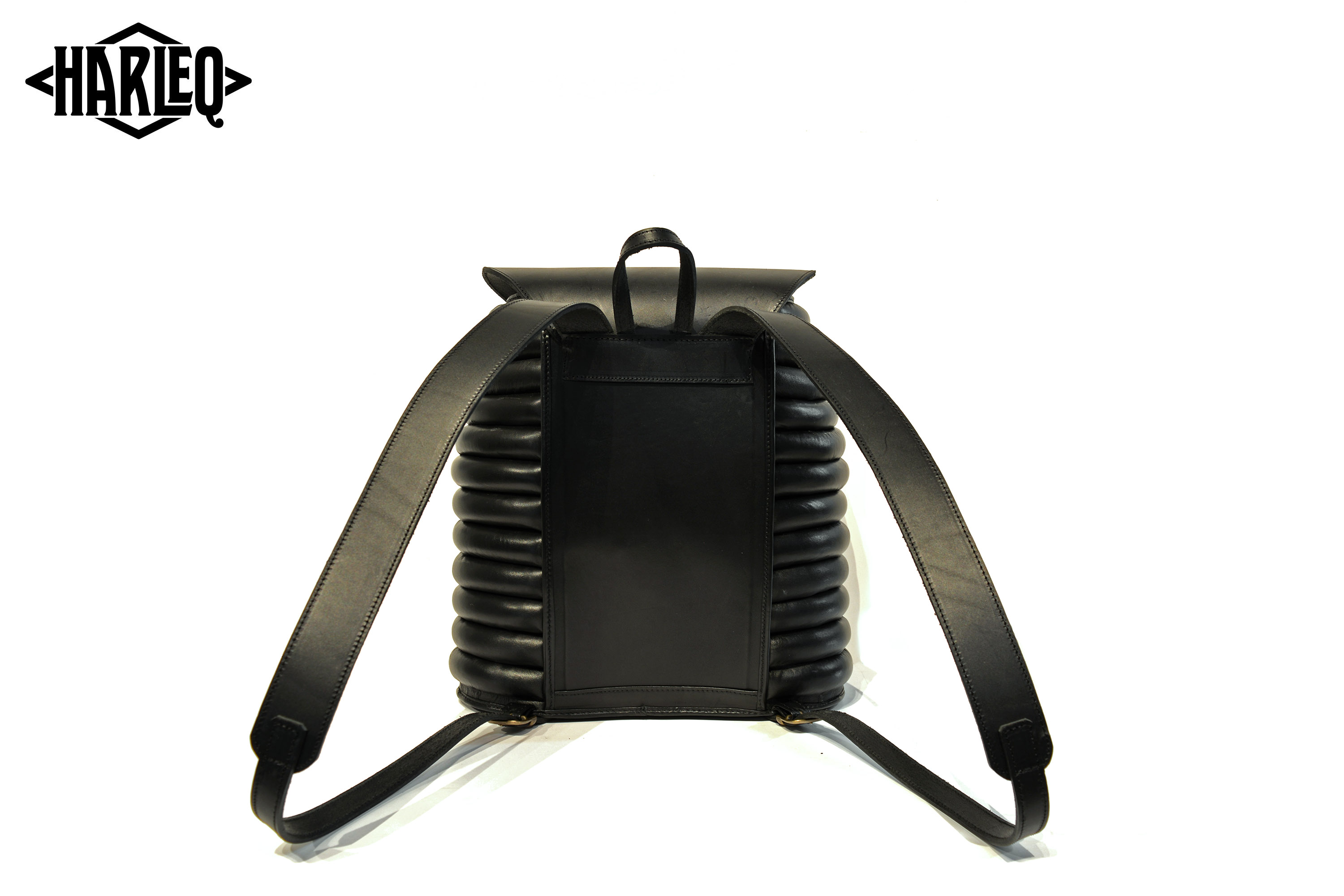 harleq curvy backpack leather black