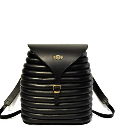 harleq curvy backpack leather black