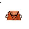 harleq luxury orange leather triangles bag