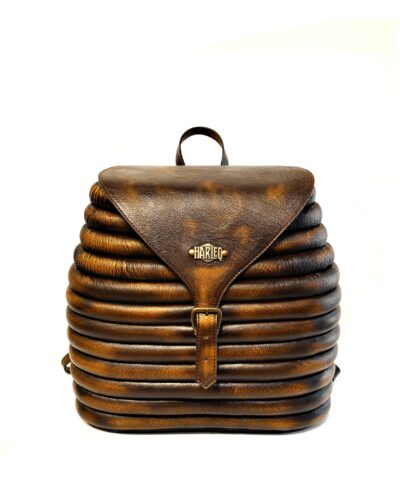 harleq rounded backpack gold