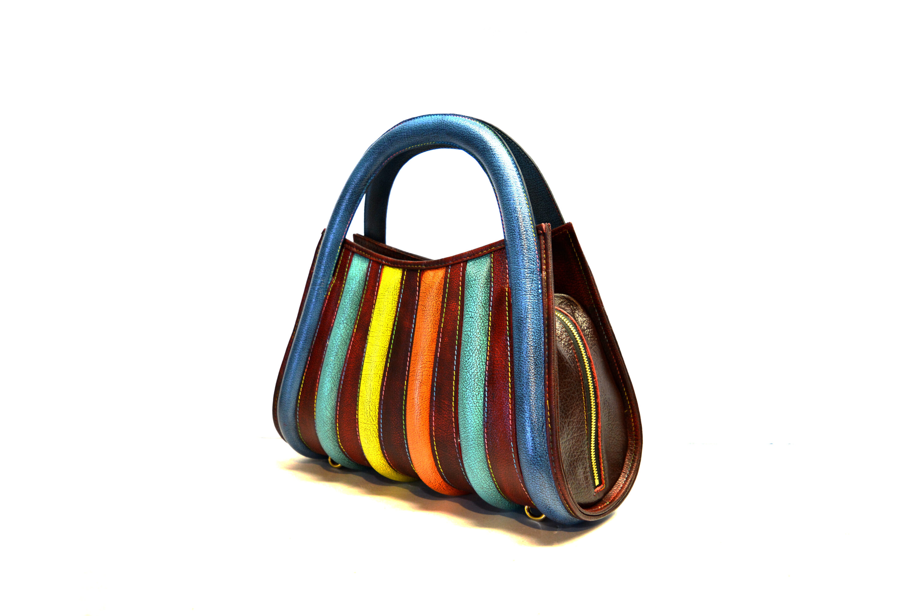 harleq luxury leather rainbow bag