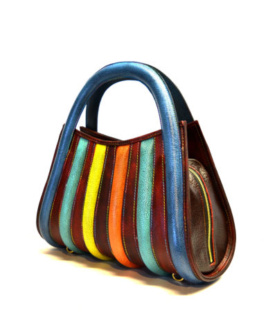 harleq luxury leather rainbow bag