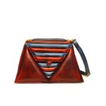 harleq triangles bag red blue leathers