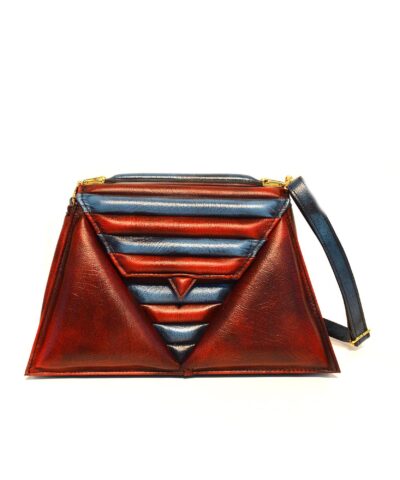 harleq triangles bag red blue leathers