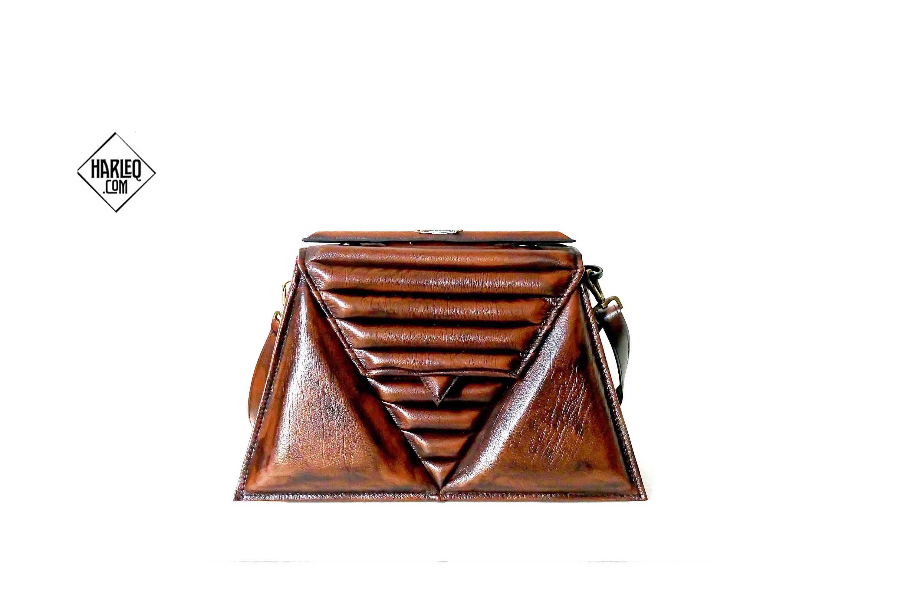 luxury-brown-harleq-triangle-bags