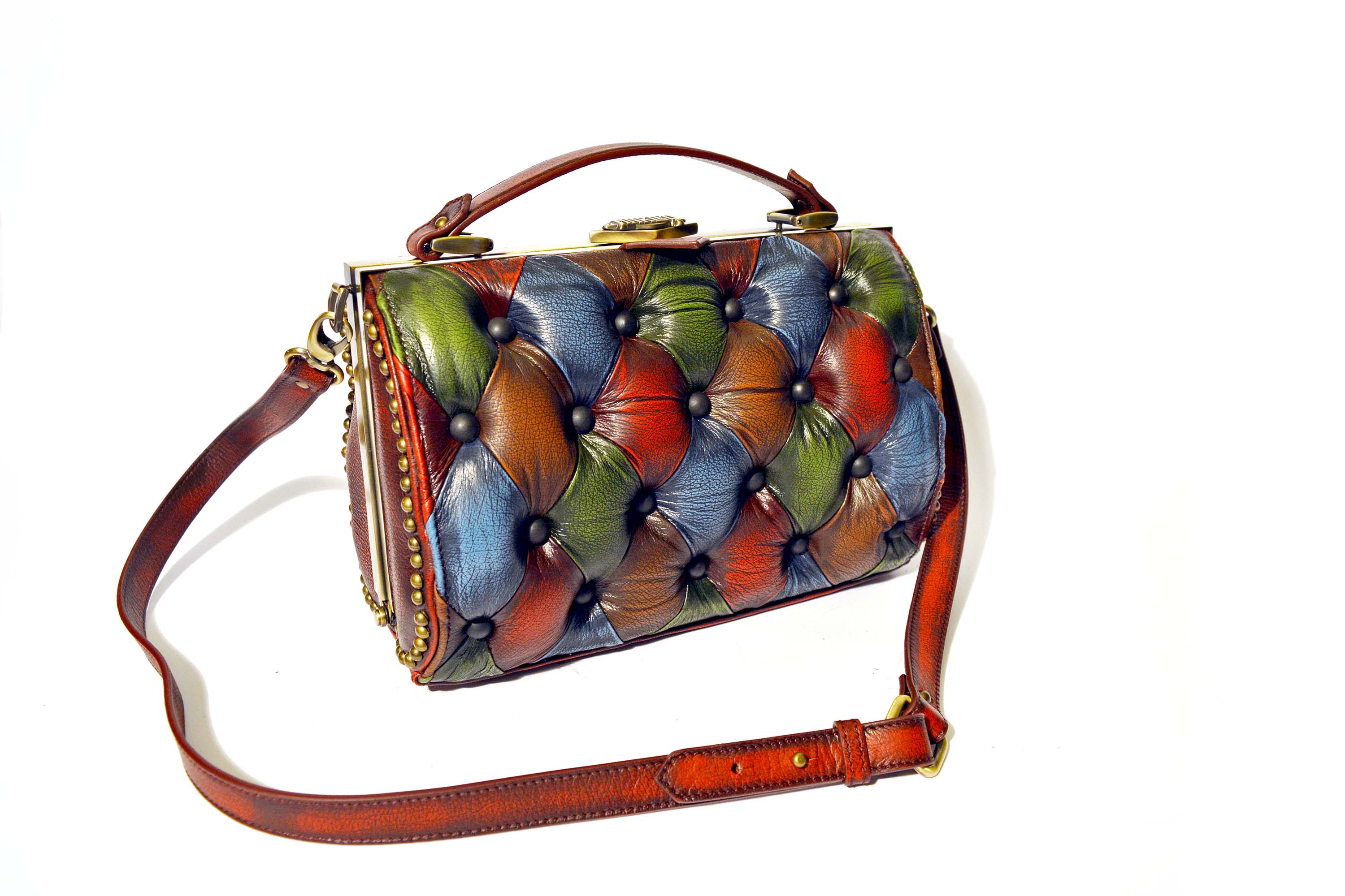 luxury design leather handbag borsa harleq vintage