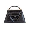 luxury-handbag-harleq-black-leather-triangles-front