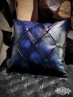 Real Leather Squared Pillows Totally HandMade in Italy Exclusive Harleq Patchwork Leathers