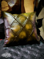 Real Leather Squared Pillows Totally HandMade in Italy Exclusive Harleq Patchwork Leathers
