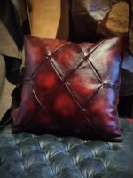 Real Leather Squared Pillows Totally HandMade in Italy Exclusive Harleq Patchwork Leathers