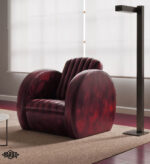 Luxury Art Decò Modern Design Harleq Aviator Leather Chair