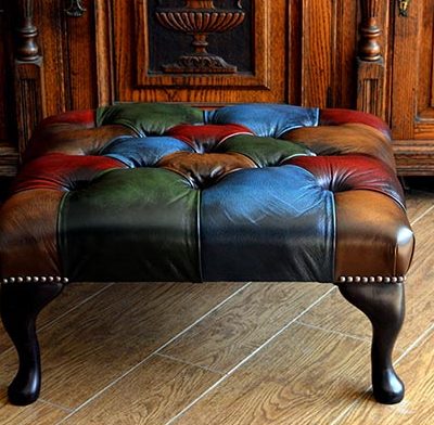 multicoloured-footstool-chesterfield-vintage-leathers