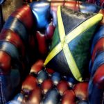 jamaican leather flag cushion pillow