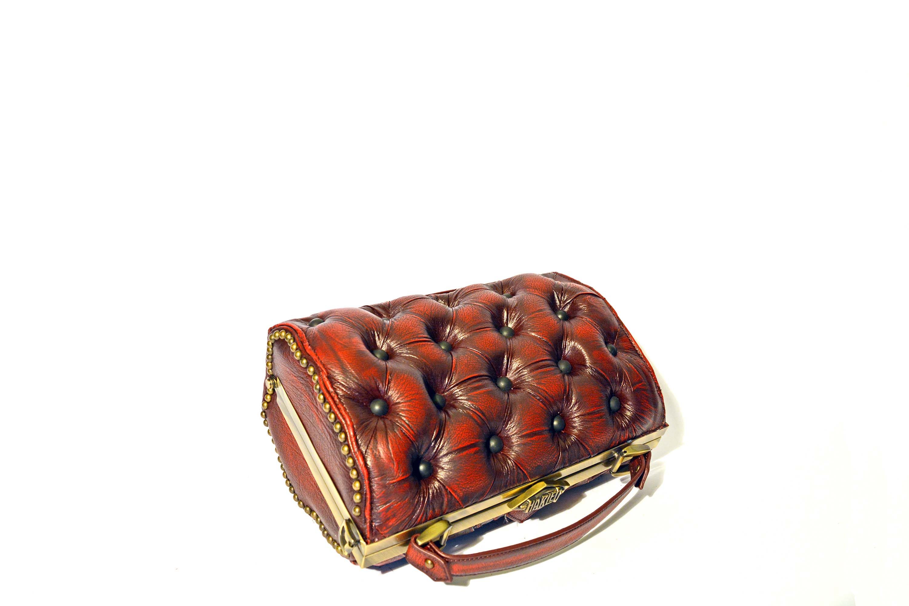 red leather bag vintage harleq