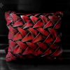 red-leather-pillow-handmade-cushion
