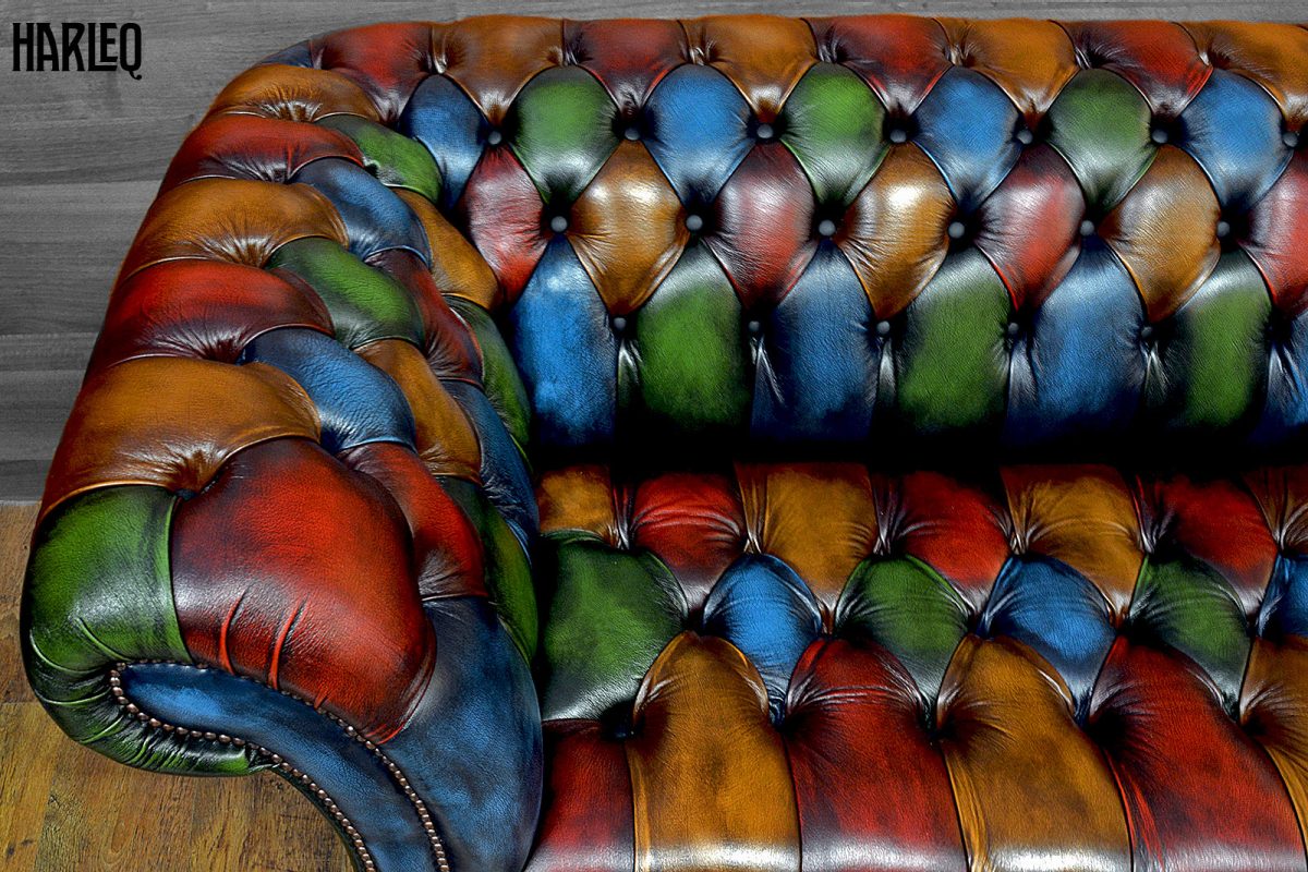 luxury patchwork leather chesterfield