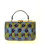 vintage leather green blue bag